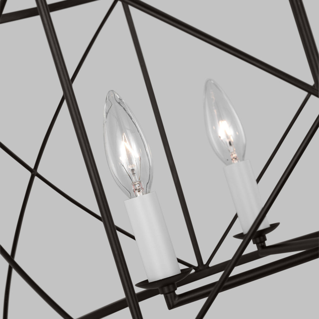 Waegnuvyu Modern Minimalist Vintage Industrial Metal Lantern Chandelier