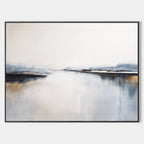 Misty River and Soft Neutral Tones Oil Painting