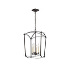 Xenuvyu Modern Minimalist Industrial Black Metal Lantern Pendant Lamp
