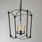 Xenuvyu Modern Minimalist Industrial Black Metal Lantern Pendant Lamp