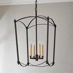 Xenuvyu Modern Minimalist Industrial Black Metal Lantern Pendant Lamp
