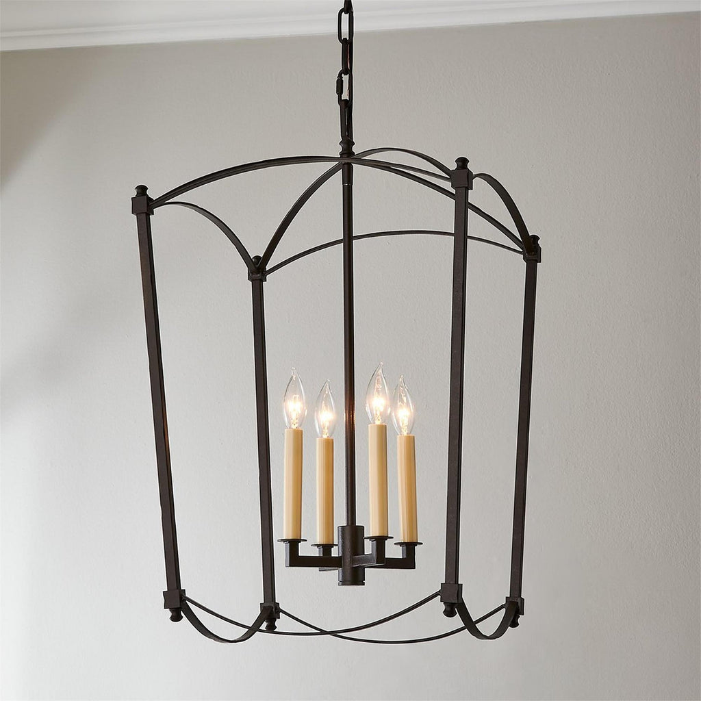 Xenuvyu Modern Minimalist Industrial Black Metal Lantern Pendant Lamp