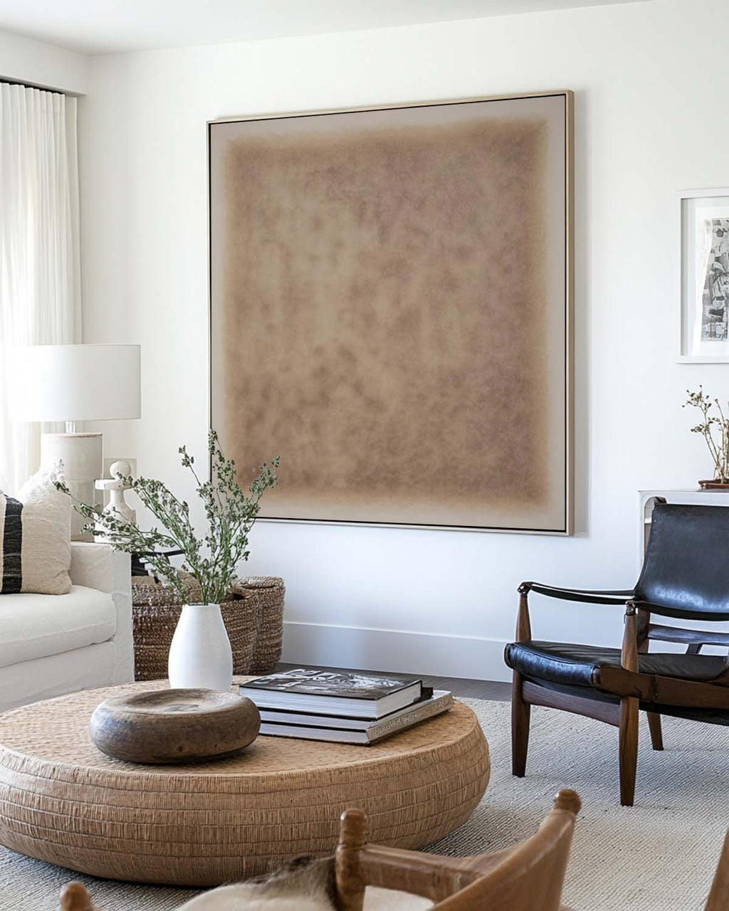 Gradient Taupe Abstract Oil Painting