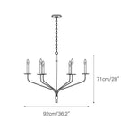 Caeluvyh Vintage Industrial Black Metal Chandelier