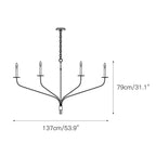 Caeluvyh Vintage Industrial Black Metal Chandelier