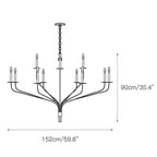 Caeluvyh Vintage Industrial Black Metal Chandelier