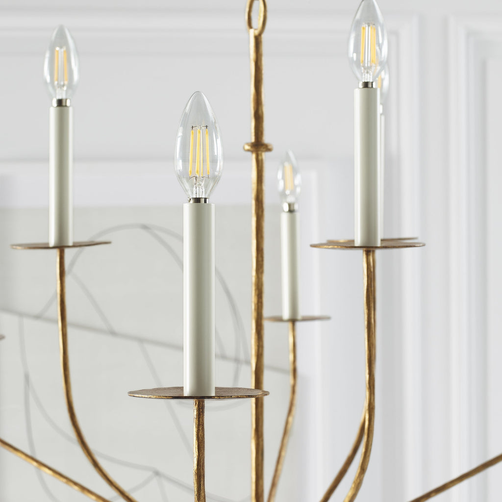 Caeluvyh Vintage Industrial Black Metal Chandelier