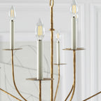 Caeluvyh Vintage Industrial Black Metal Chandelier