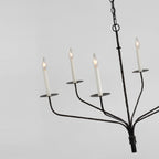 Caeluvyh Vintage Industrial Black Metal Chandelier