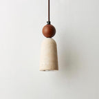 Bellaro Travertine & Wood Pendant Light