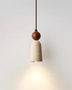 Bellaro Travertine & Wood Pendant Light