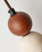 Bellaro Travertine & Wood Pendant Light