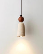 Bellaro Travertine & Wood Pendant Light