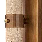 Dvaluvyh Modern Minimalist Travertine Metal Glass Wall Lamp