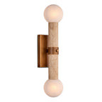 Dvaluvyh Modern Minimalist Travertine Metal Glass Wall Lamp