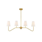 Lustra Chandelier Brass Curved Beige Linear