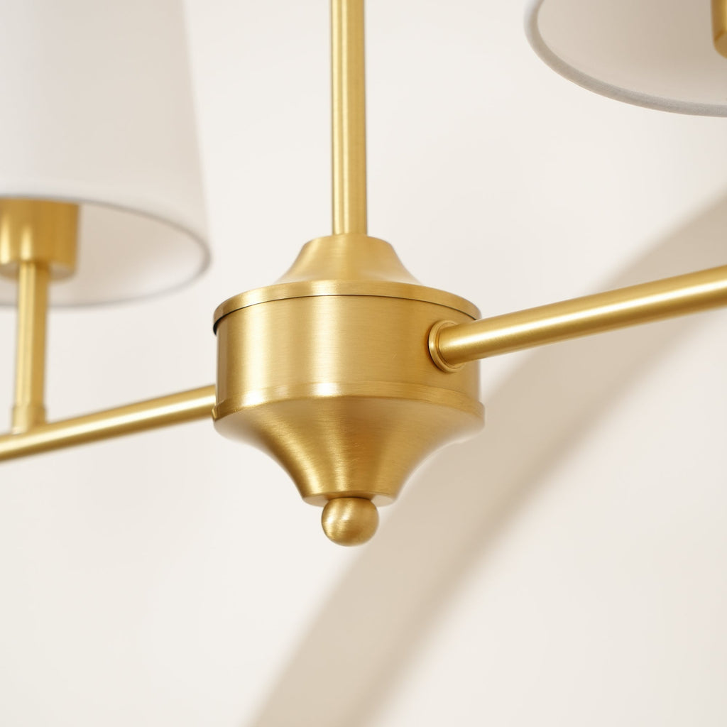 Lustra Chandelier Brass Curved Beige Linear