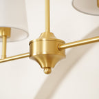 Lustra Chandelier Brass Curved Beige Linear