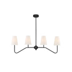 Lustra Chandelier Brass Curved Beige Linear