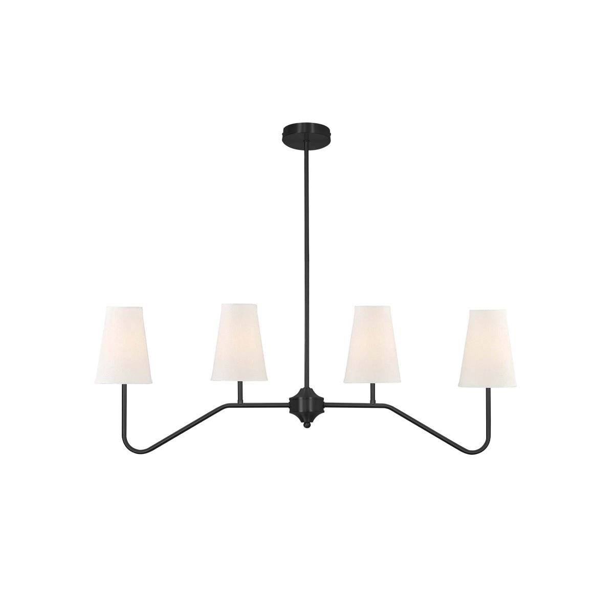 Lustra Chandelier Brass Curved Beige Linear