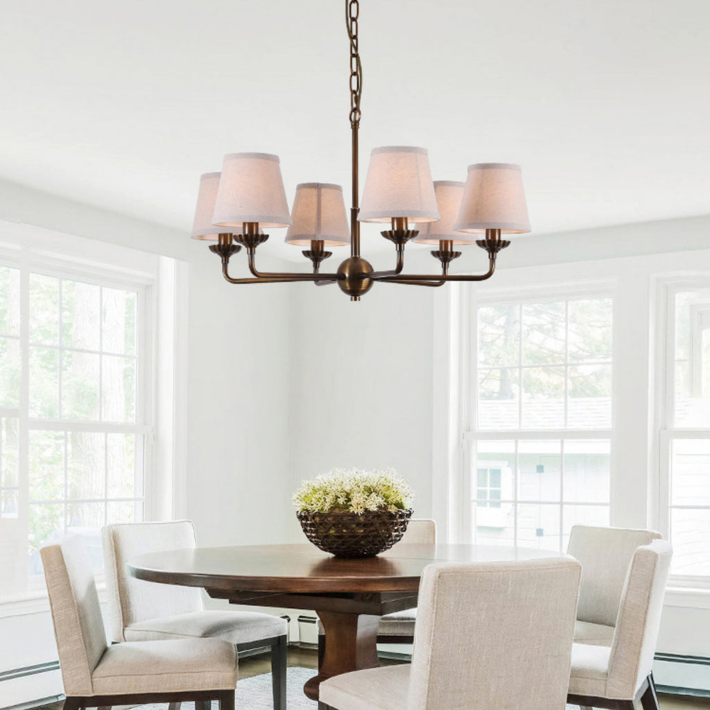 Gloruvyh Vintage Industrial Fabric Metal Chandelier