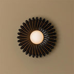 Wall Lamp Ceramics and Glass Dark Green White Black Beige Sculptural
