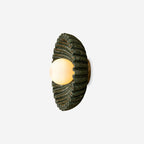 Wall Lamp Ceramics and Glass Dark Green White Black Beige Sculptural