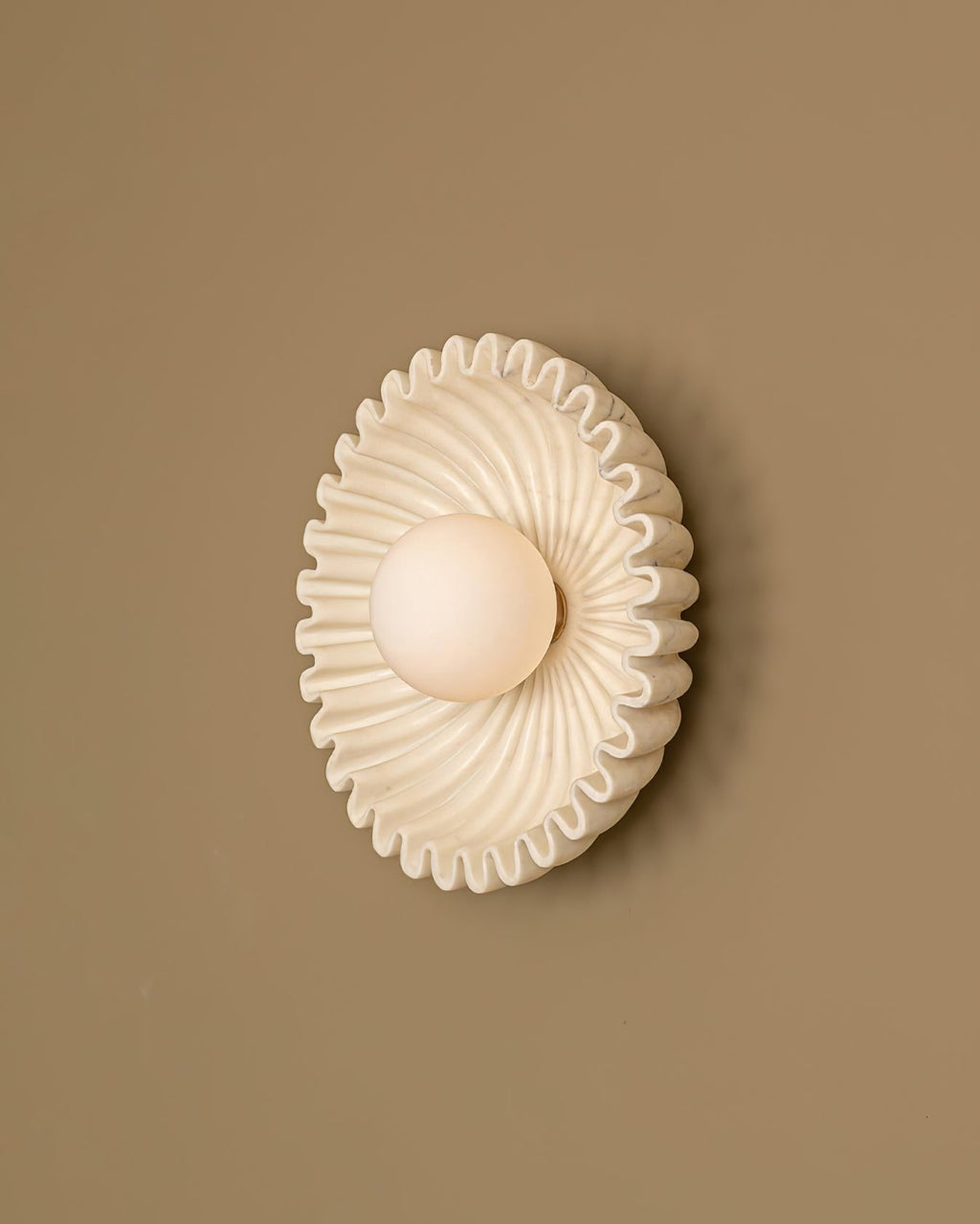 Wall Lamp Ceramics and Glass Dark Green White Black Beige Sculptural