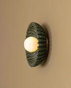 Wall Lamp Ceramics and Glass Dark Green White Black Beige Sculptural