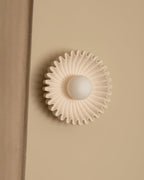 Wall Lamp Ceramics and Glass Dark Green White Black Beige Sculptural