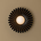 Wall Lamp Ceramics and Glass Dark Green White Black Beige Sculptural