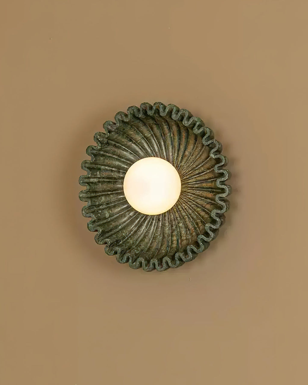 Wall Lamp Ceramics and Glass Dark Green White Black Beige Sculptural