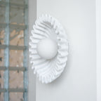 Wall Lamp Ceramics and Glass Dark Green White Black Beige Sculptural
