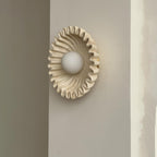 Wall Lamp Ceramics and Glass Dark Green White Black Beige Sculptural