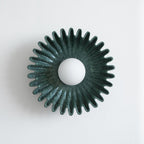 Wall Lamp Ceramics and Glass Dark Green White Black Beige Sculptural