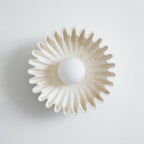 Wall Lamp Ceramics and Glass Dark Green White Black Beige Sculptural