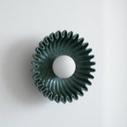 Wall Lamp Ceramics and Glass Dark Green White Black Beige Sculptural