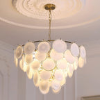 Esona Cascading Frosted Glass Discs Chandelier