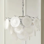 Esona Cascading Frosted Glass Discs Chandelier