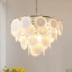 Esona Cascading Frosted Glass Discs Chandelier