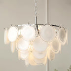 Esona Cascading Frosted Glass Discs Chandelier