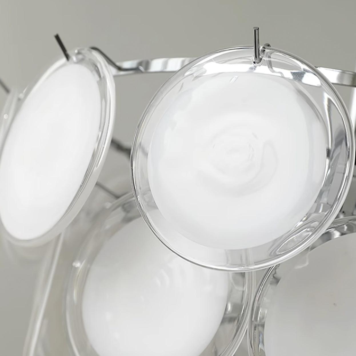 Esona Cascading Frosted Glass Discs Chandelier