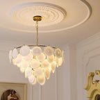 Esona Cascading Frosted Glass Discs Chandelier