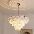 Esona Cascading Frosted Glass Discs Chandelier