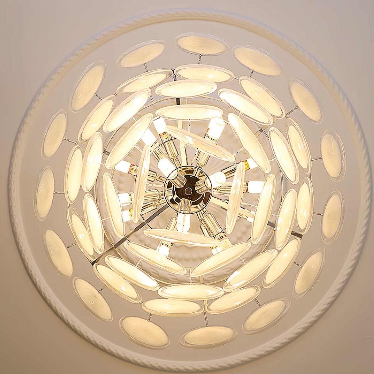 Esona Cascading Frosted Glass Discs Chandelier
