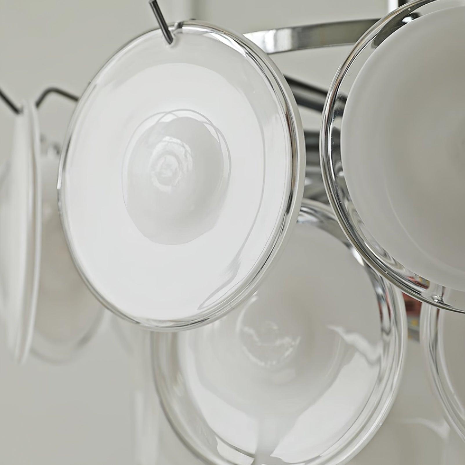 Esona Cascading Frosted Glass Discs Chandelier