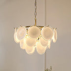 Esona Cascading Frosted Glass Discs Chandelier