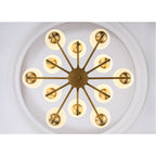 Himinuvyh Vintage Industrial Metal Glass Chandelier
