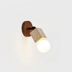 Ritta Cute Travertine Wall Lamp Wood Plate