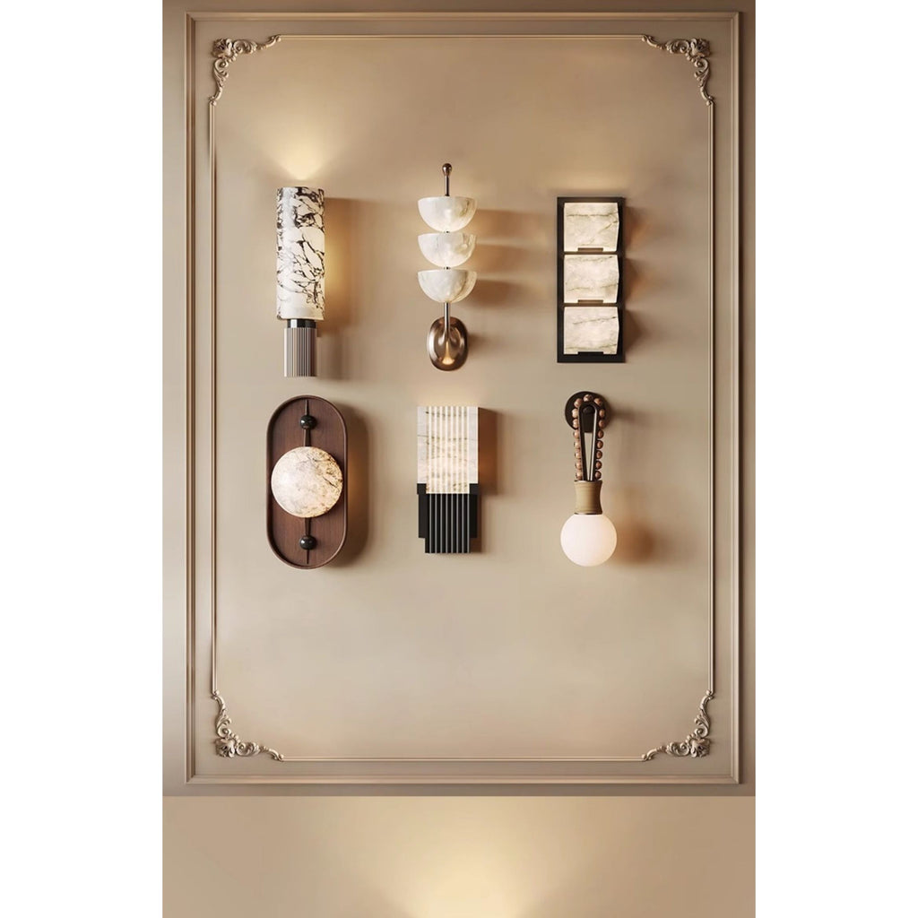 Gloruvyu Individual Creativity Metal  Alabaster Wall Lamp